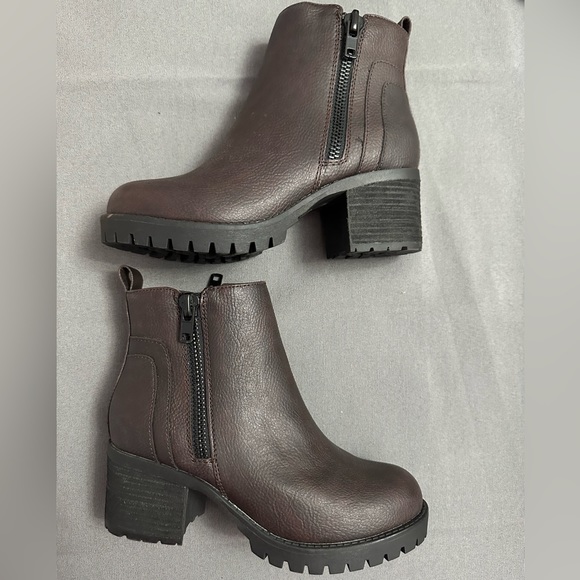 Mia Faux Leather Buckle Chunky Heel Ankle Boots main image 1